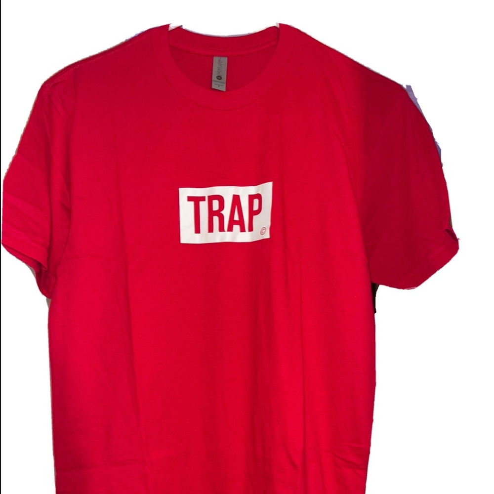 Red “TRAP” White Box Logo T-Shirt NEW. SUPER SOFT FIT